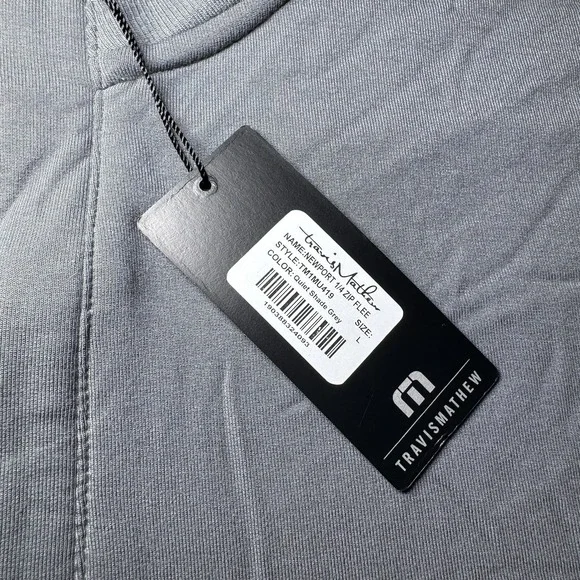 Travis Mathew Newport 1/4 Zip Fleece Mens Large Shade Gray Golf Embroidered NEW - Picture 3 of 14